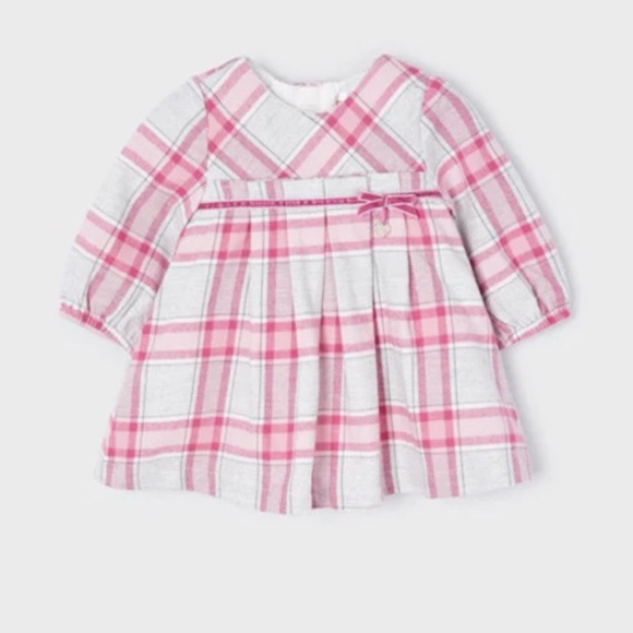 Mayoral girls flannel dress size 12 months - Picture 1 of 13
